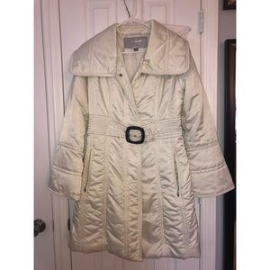 Off White Puffer Winter Knee Length Coat